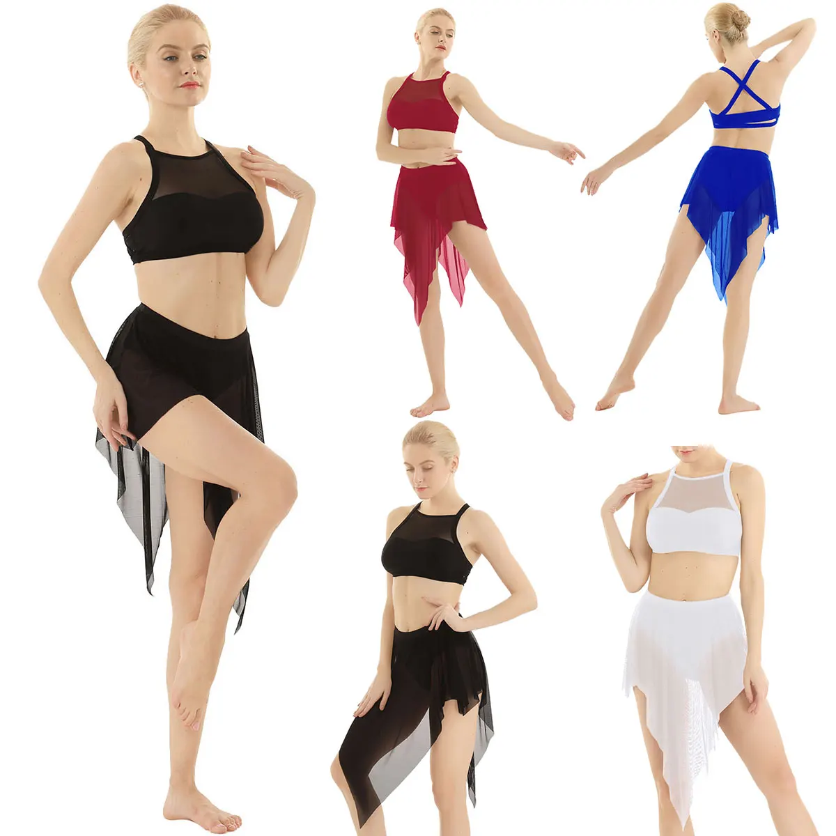 ChicTry взрослое балетное платье без рукавов гимнастический укороченный топ с