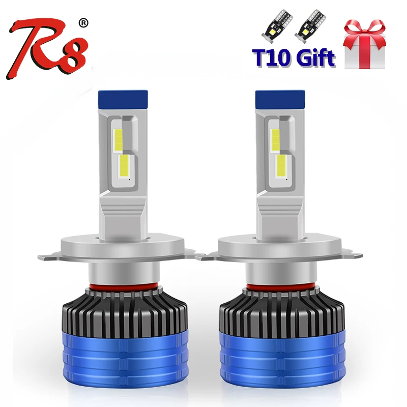 Светодиодные лампы для автомобильных фар R8 2 шт. H4 H7 H1 H11 9005 9006 9012 F3 45 Вт 6000 лм CANBUS EMC