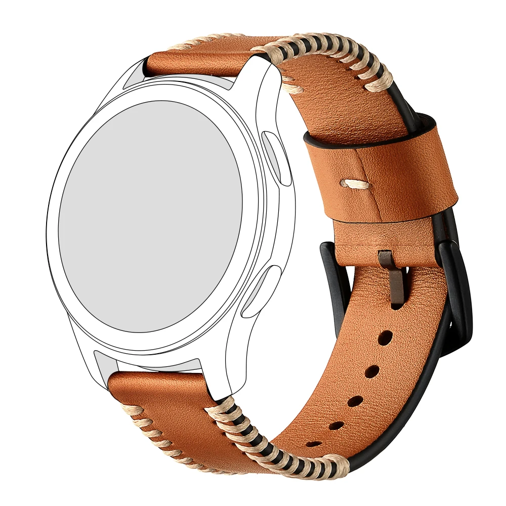 Ремешок из натуральной кожи для Amazfit GTR Bip Samsung Gear Sport S2/S3 Galaxy Active2 42/46 мм 20 22 Huawei 2