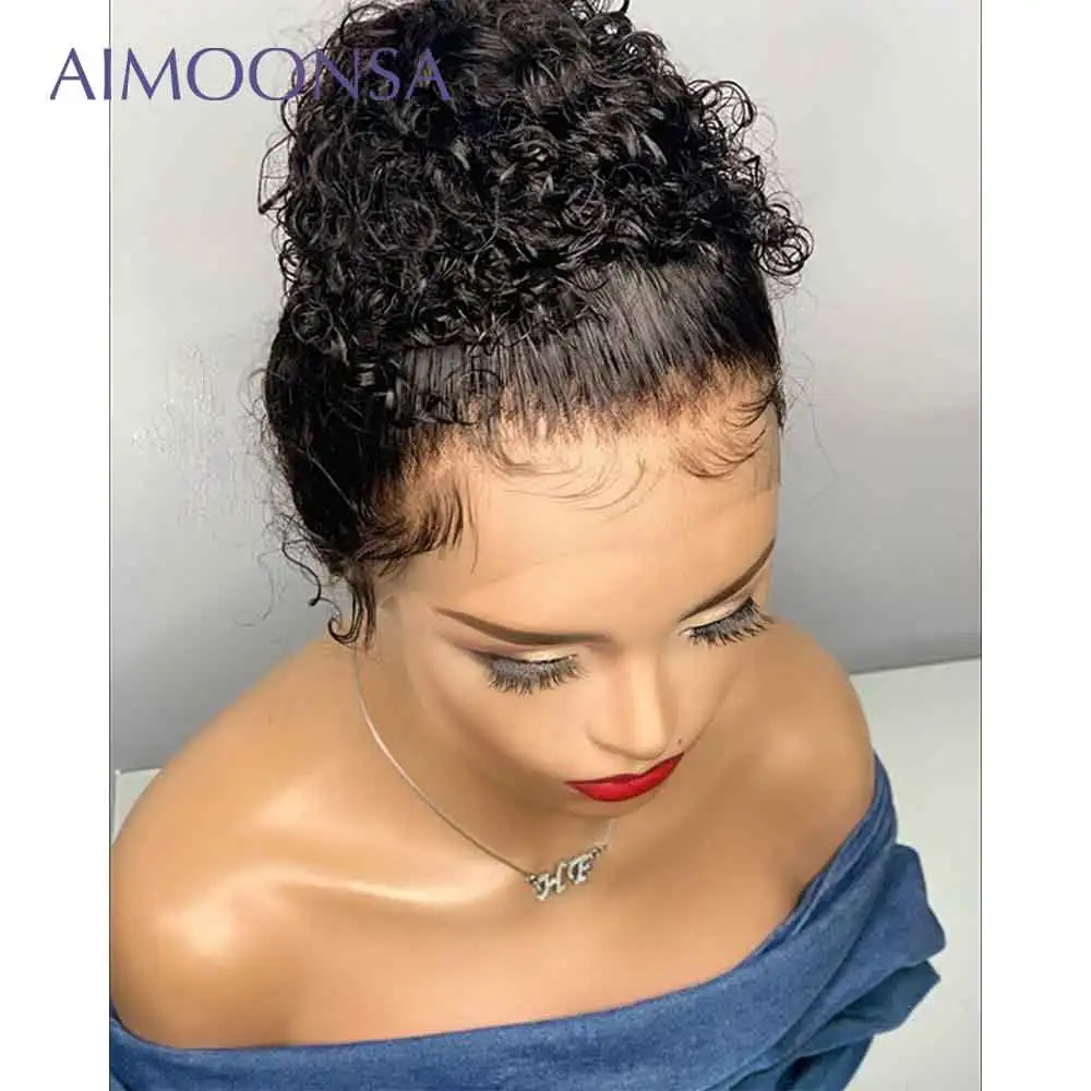 Кудрявые Парики на фронте шнурка 360 парики предварительно собранные