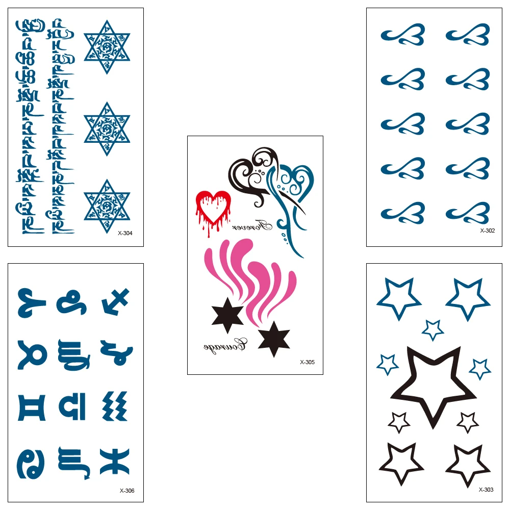 Временная водостойкая Татуировка переводная наклейка на санскрит символ звезда