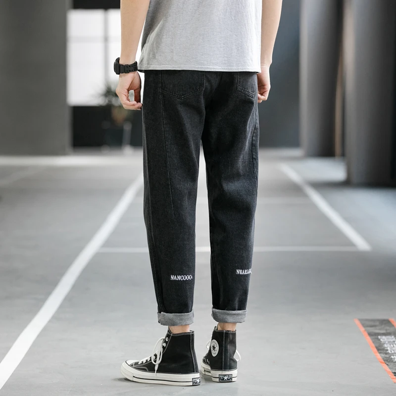 Men's Vintage Straight Jeans Plus Size Hip Hop Blue Cargo Jean for Men Mens Denim Pants Fashion 2020 Trousers | Мужская одежда