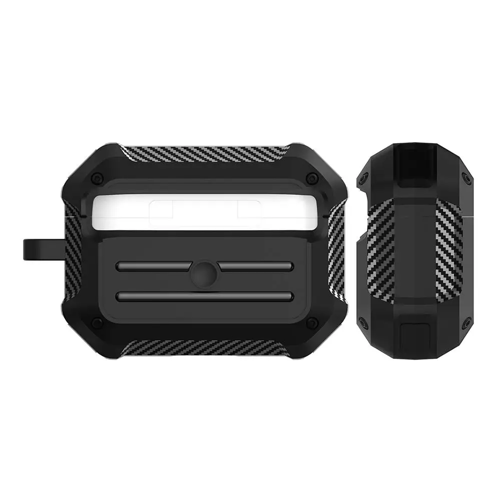 

Cover For Apple Airpods pro Case Carbon Fiber tpu Earphone Accessories Wireless Bluetooth Cover For Airpods 2 3 Case With Hook