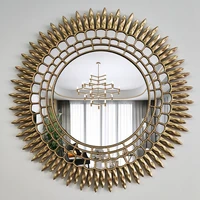 metal decorative mirror wall decor sun flower lobby wall mirror