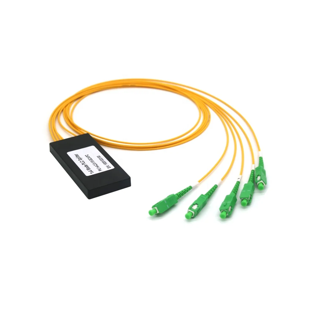 SC APC 1x4 PLC волоконно-оптический разветвитель одиночный режим с SC APC разъем FTTH SC 1x4 PLC ABS оптический разветвитель коробка