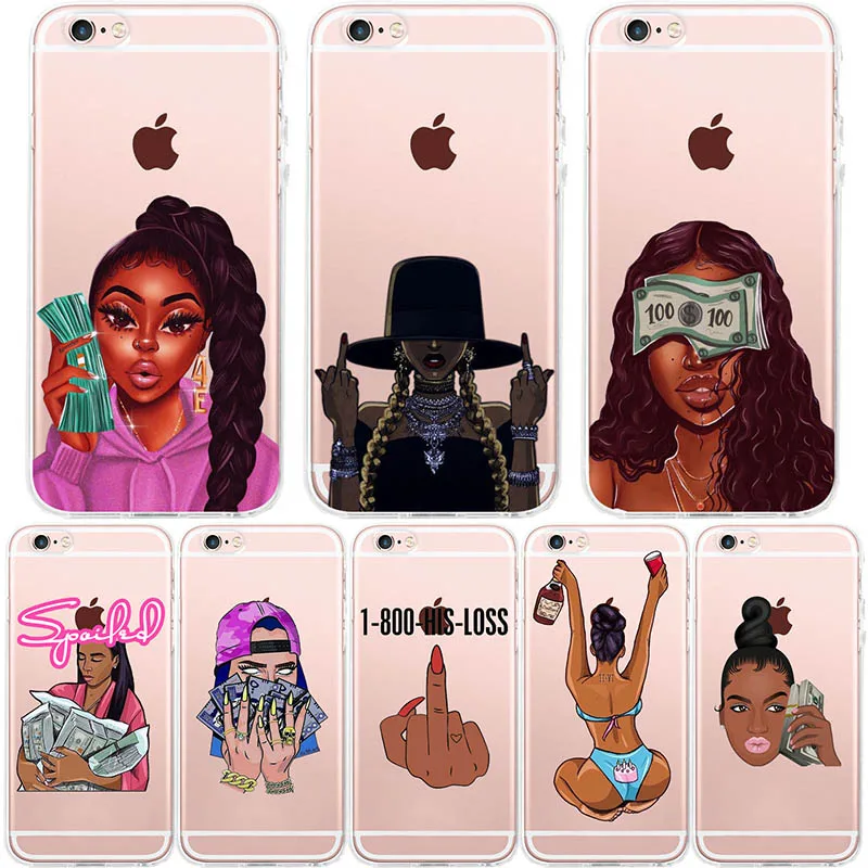 Забавный чехол Kash Black Head Girl Make Money Not Friends для iPhone 6 S 7 8 X XS MAX мягкий силиконовый