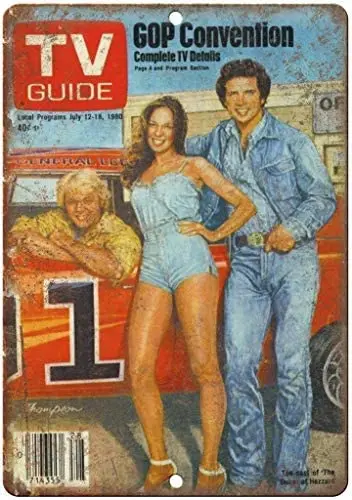

Dukes of Hazzard TV Guide Tin Metal Sign bar Retro Wall Decoration Poster Home Club Tavern Wall Door Painting Ornament 8X12 Inch