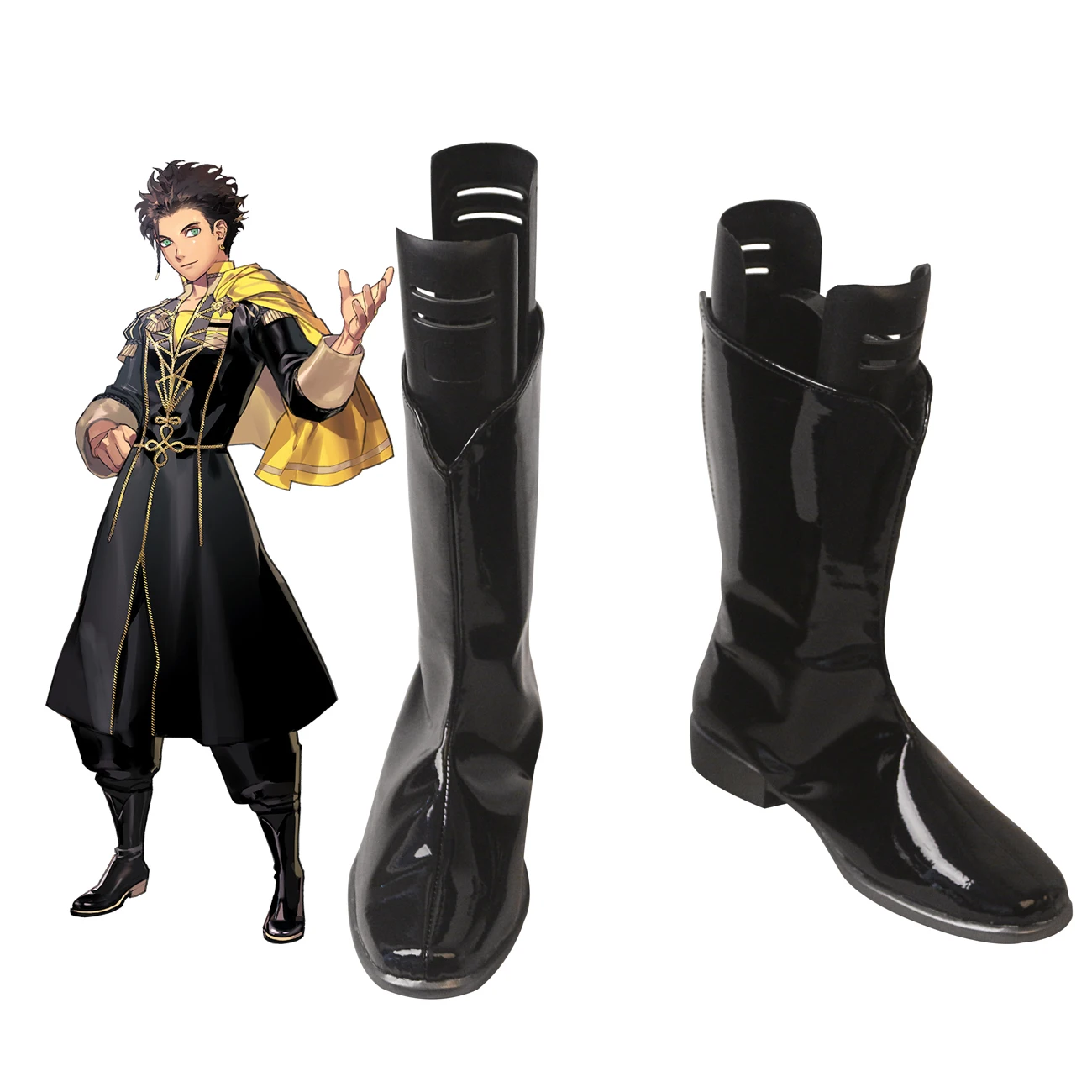 

Fire Emblem Three Houses Claude Cosplay Boots Black Shoes Leather Boots Custom Made Any Size for Adults and Kids