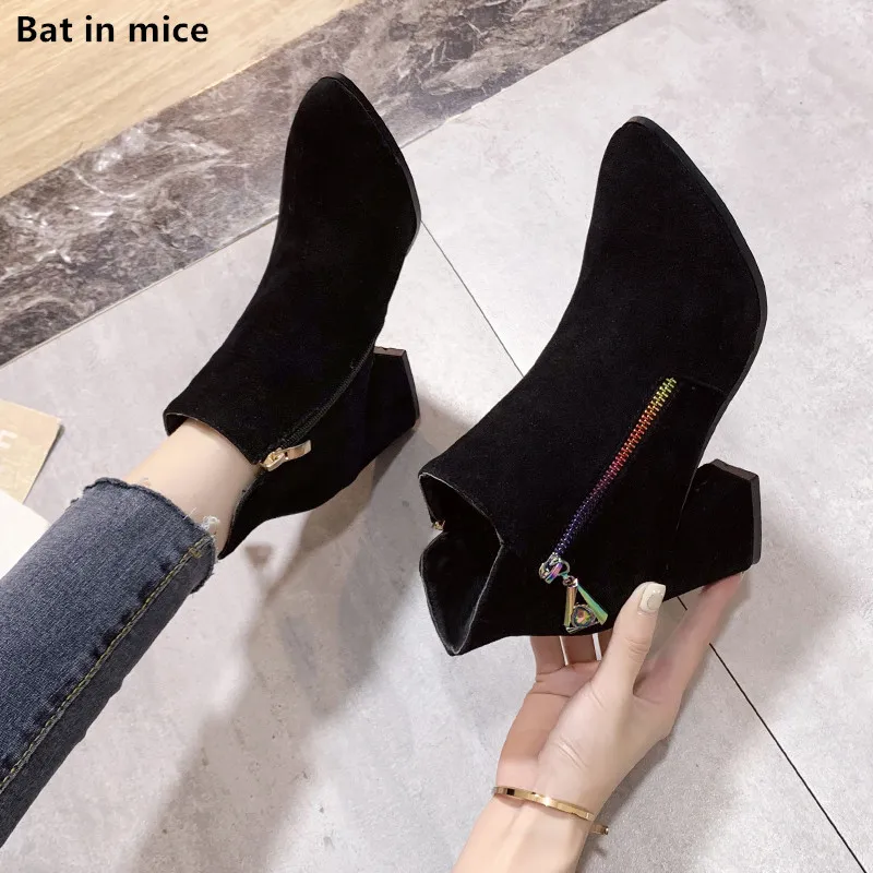 2019 г. женские ботильоны martin на высоком каблуке Женская обувь модельные туфли