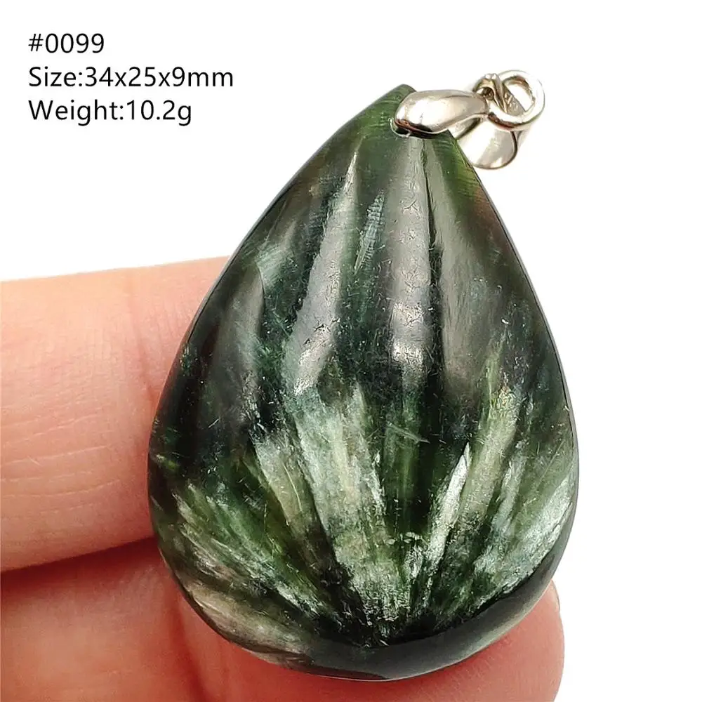 Натуральный зеленый Серафинит женский кулон ожерелье из драгоценных камней