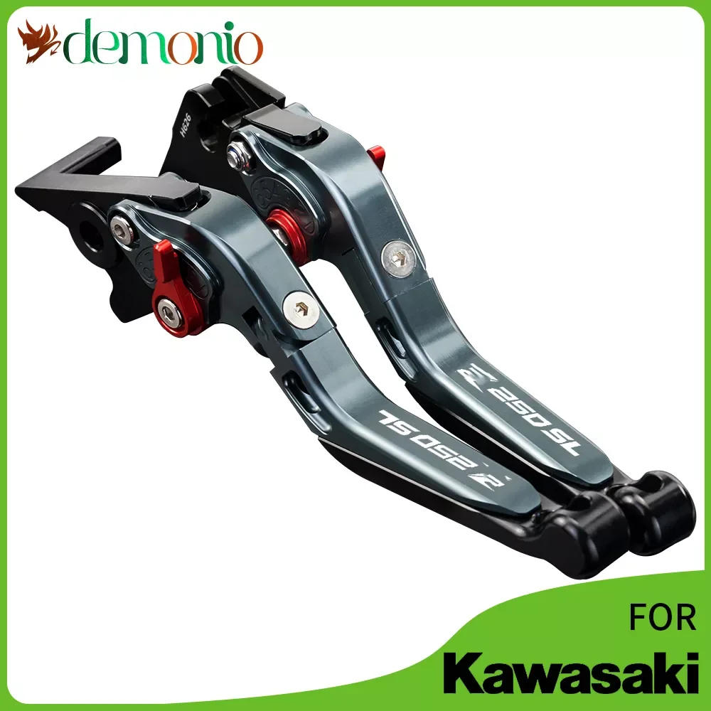 

Accessories Motorcycle CNC Folding Extendable Brake Clutch Levers with logo Fits For KAWASAKI Z250SL 2016 2017 Z 250 SL 16 17