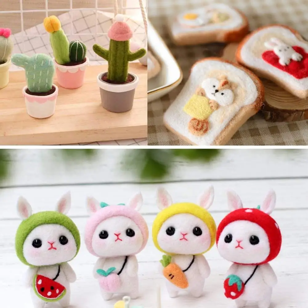 

Imzay Needle Felting Kit, With 3Colors (30g/Color) Wool Roving , Felting Supplies For Needle Felting