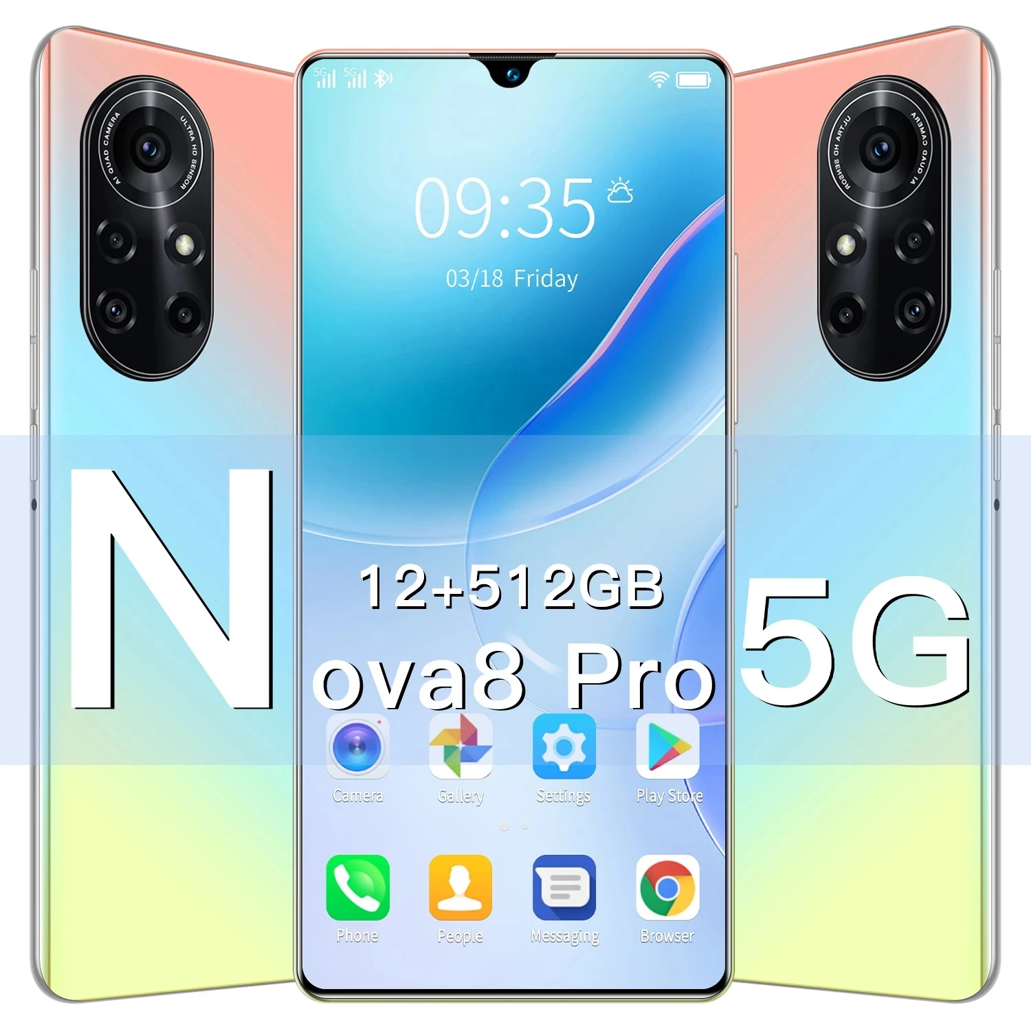 

Nova8 Pro smartphone, Global version, 7.1 inch Full Screen, 32MP + 64MP, MTK6595, 6800mAh, 8GB to 256GB, 10 cores, Face ID, 4GB