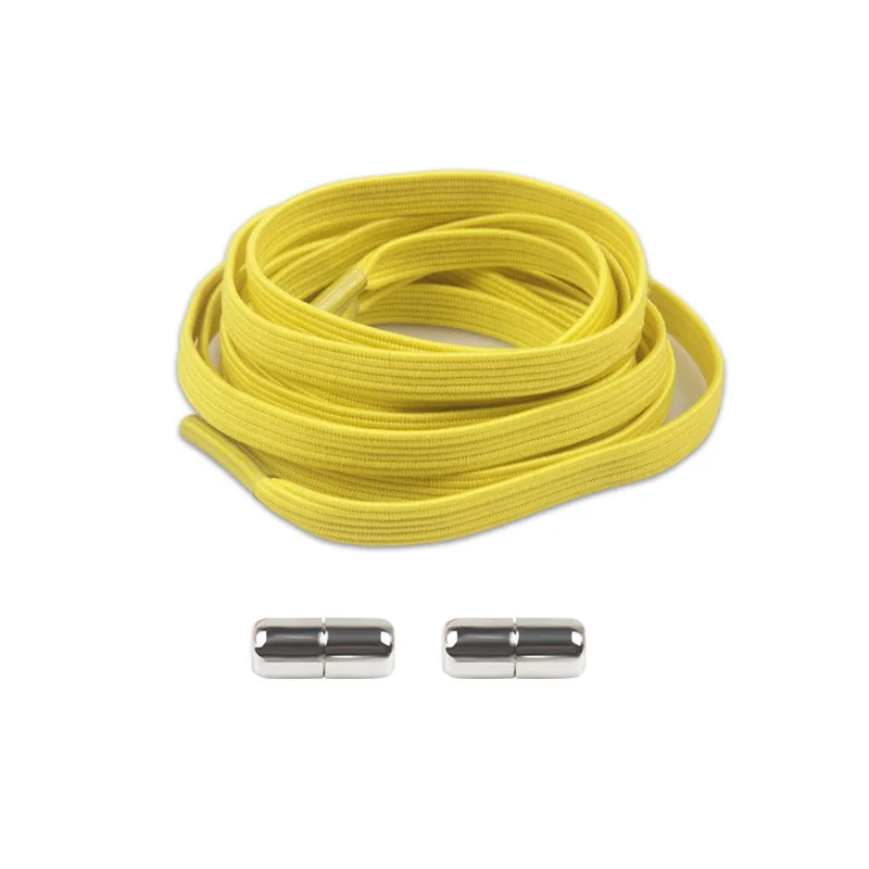 fluorescent yellow Новые эластичные шнурки без завязок полукруглые шнурки для детей и взрослых кроссовки шнурки быстро ленивые металлические ботинки со шнурками - Цвет: fluorescent yellow