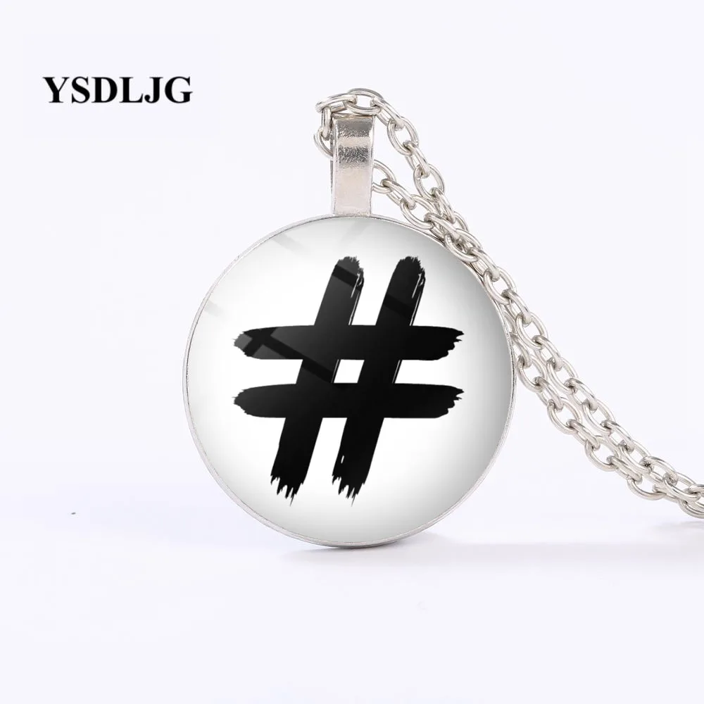 YSDLJG соцсети Lover Ожерелье большой # Hashtag символ крутое оригинальное ожерелье чокер