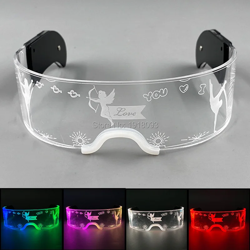 

Hot Colorful Neon Luminous Glasses LED Light up Glasses Technology Glowing Glasses For DJ Bar KTV Christmas Glow Party Supplies