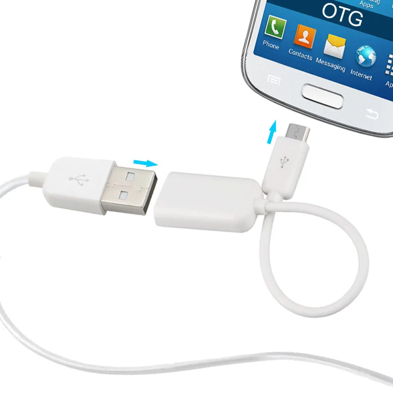 2 шт./лот Micro USB к USB Мини OTG кабель адаптер для samsung Xiaomi HTC LG Android телефон для флэш-накопителя глянцевый