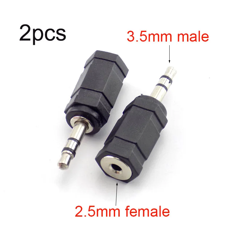 

2pcs Stereo Jack Male Plug 3.5mm to Female Plug 2.5mm Converter For Audio PC Phone Headphone Earphone Adapter Cable Jack U27