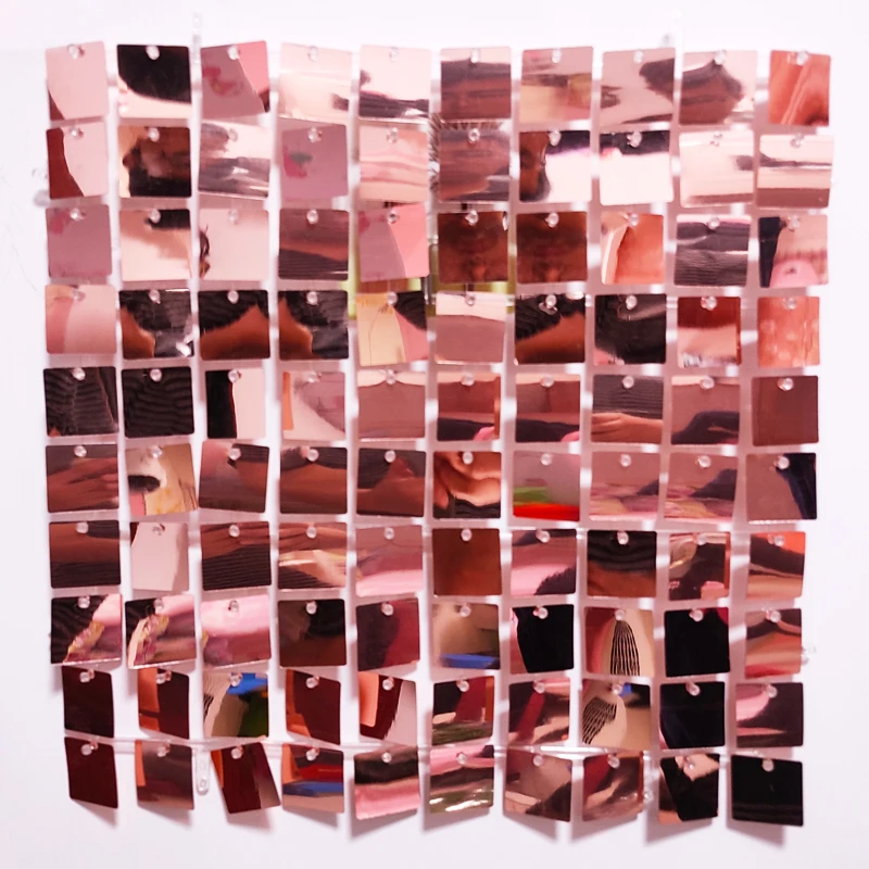 

1pcs 30cm*30cm Transparent Colorless Background Board with Light Gold Sequins for Wedding Backdrops Plate 3D Sequin Wall Panels
