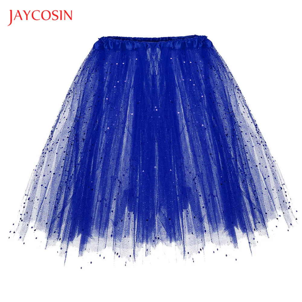 Jaycosin Женская однотонная сетчатая юбка 2020 модная бальная в горошек с блестками