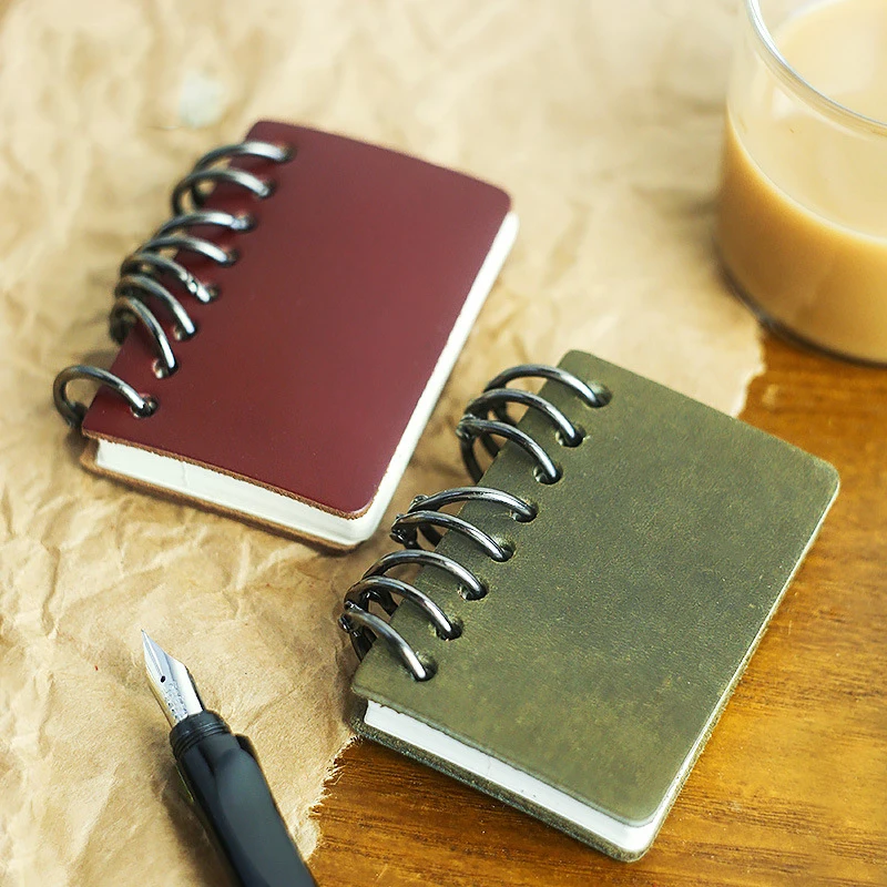 Портативный кожаный блокнот для путешествий мини буклет ручная работа Обложка