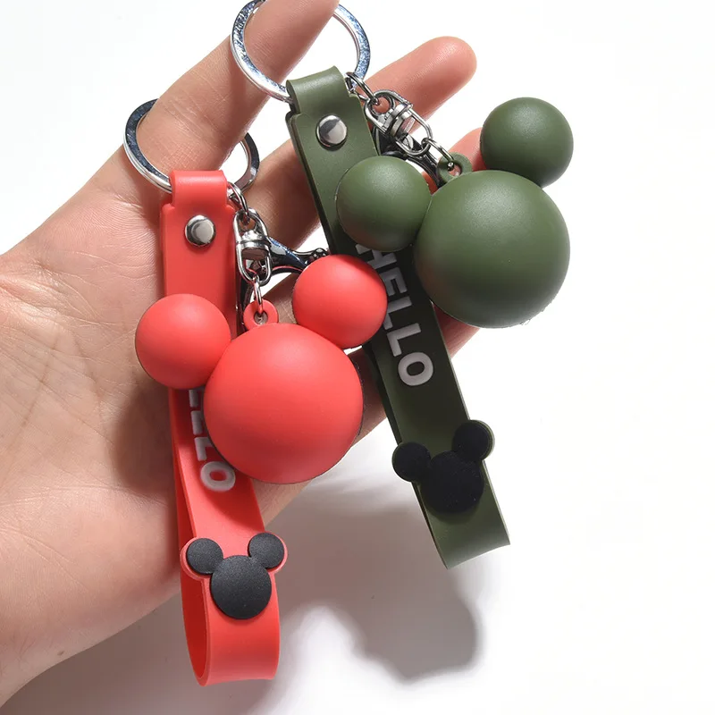 

Disney Mickey head Mickey Mouse fur ball car keychain Mickey keychain Creative car pendant event gift
