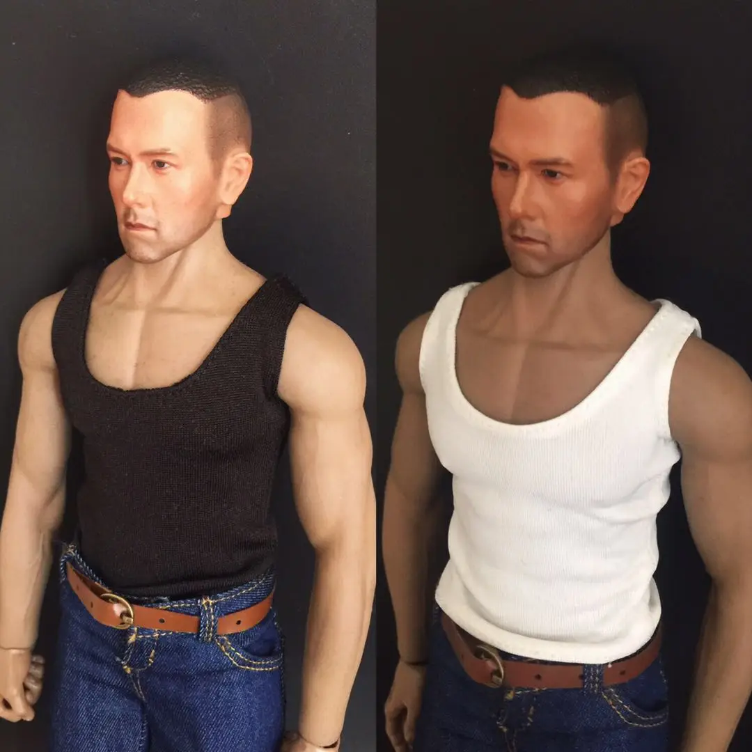 1/6 Scale Male Solider белый жилет черная футболка для 12 дюймов Phicen Hottoy jiaol кукла фигурка