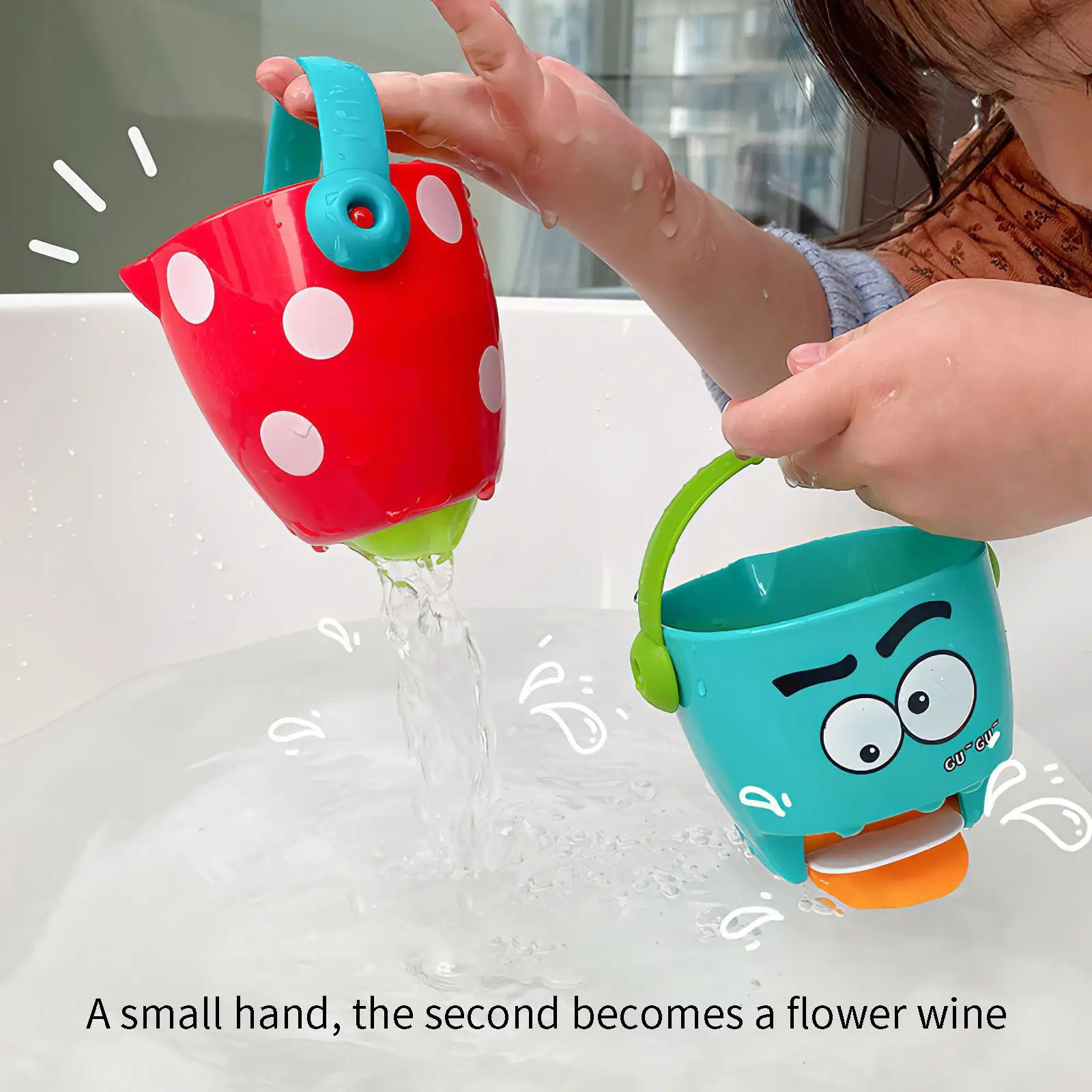 

Cute Bath Bucket Toy Educational Bath Toys Stackable Waterfall Bath Toy Bathtub Bucket Toy Plastic Children Bucket Toy For Baby