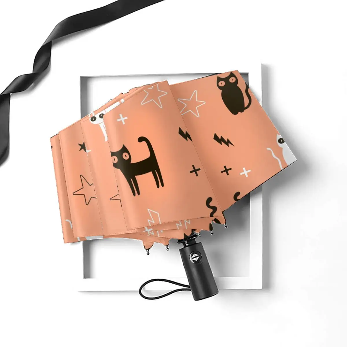 Comprare Ombrello Automatico Pieghevole Resistente Al Vento Donna Auto Halloween Gatti Ombrelli Antivento Pioggia Per Uomo Ombrellone