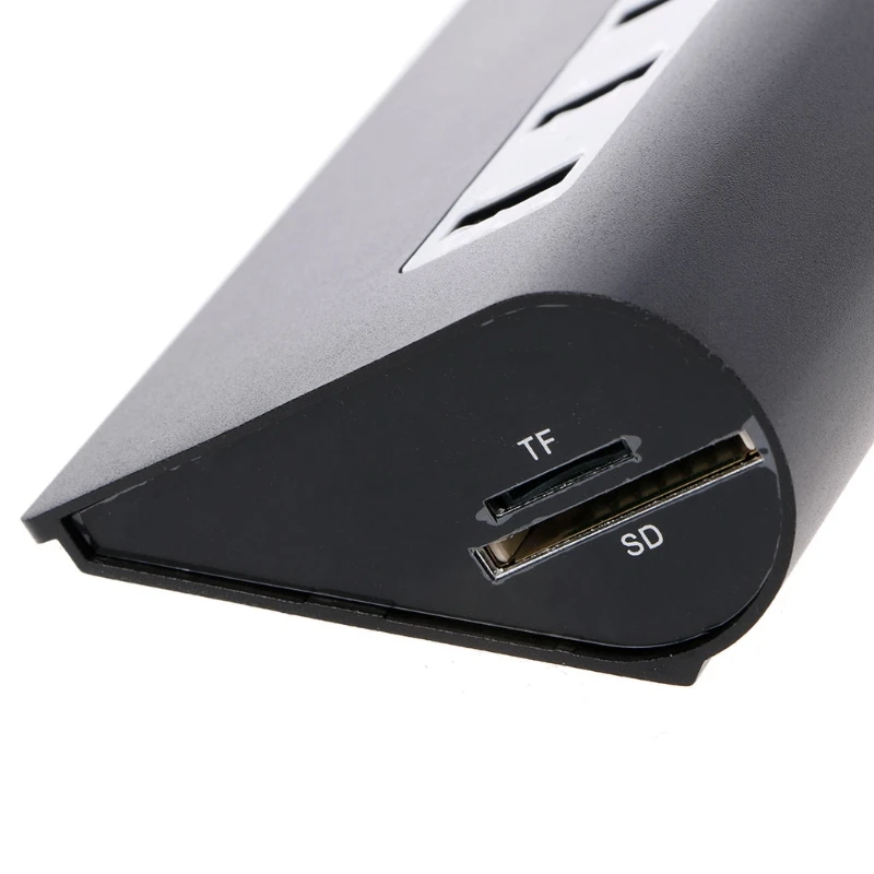 

Protable Aluminium SuperSpeed 3 USB 3.0 + 1 USB 2.0 Ports Hub TF/SD Card Reader P9YA