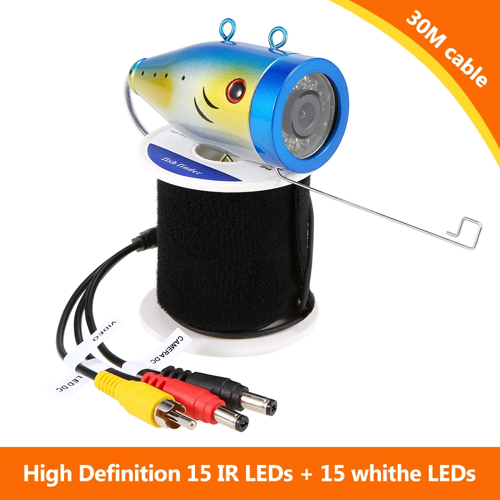 Fish Finder 1000TVL TFT Monitor Waterproof Underwater Video Camera Kit 30PCS LEDs Night Vision Equipment | Спорт и развлечения
