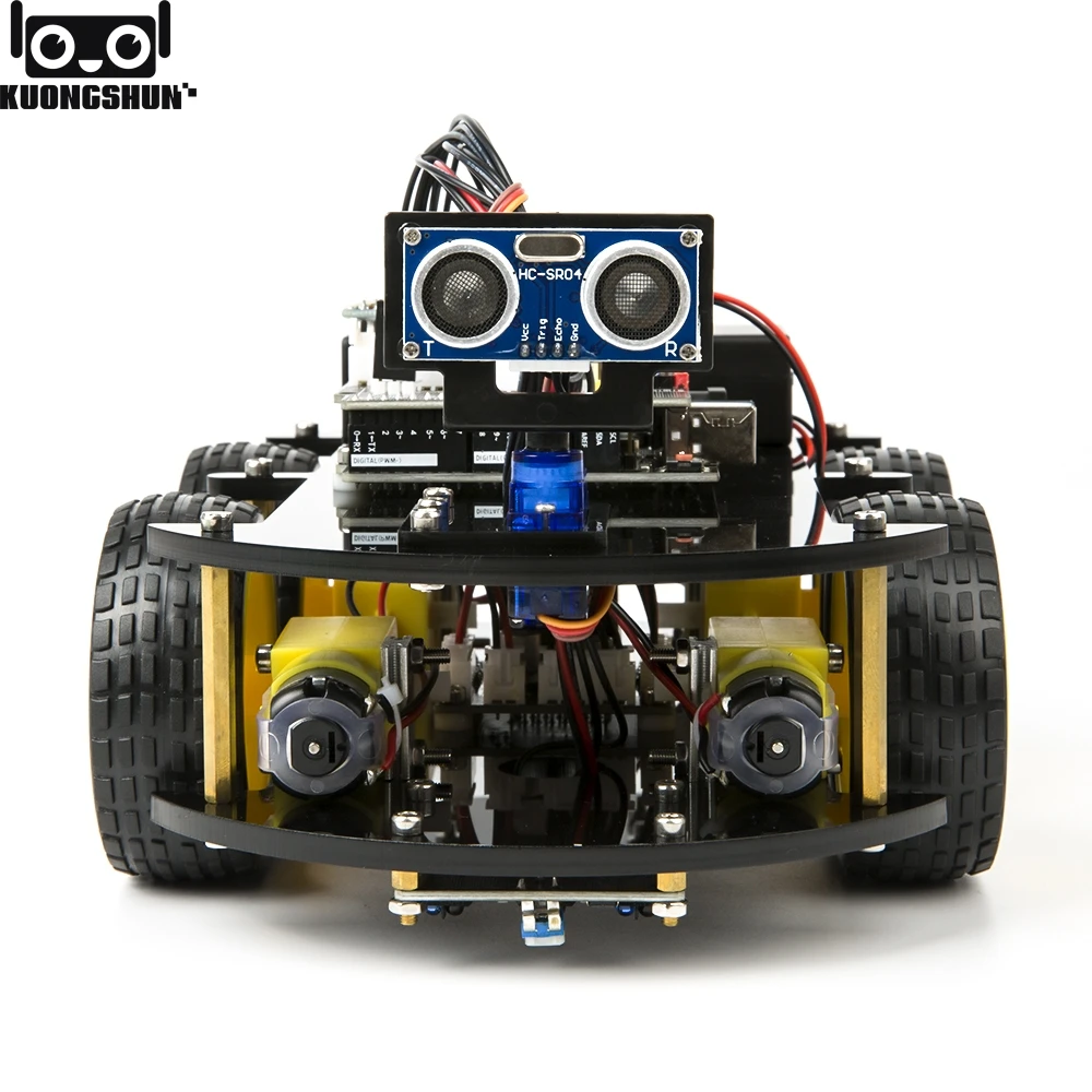Проект умный робот автомобильный комплект для arduino uno с ультразвуковым датчиком, модуль Bluetooth, и т. Д. Обучающая игрушка автомобиль с CD