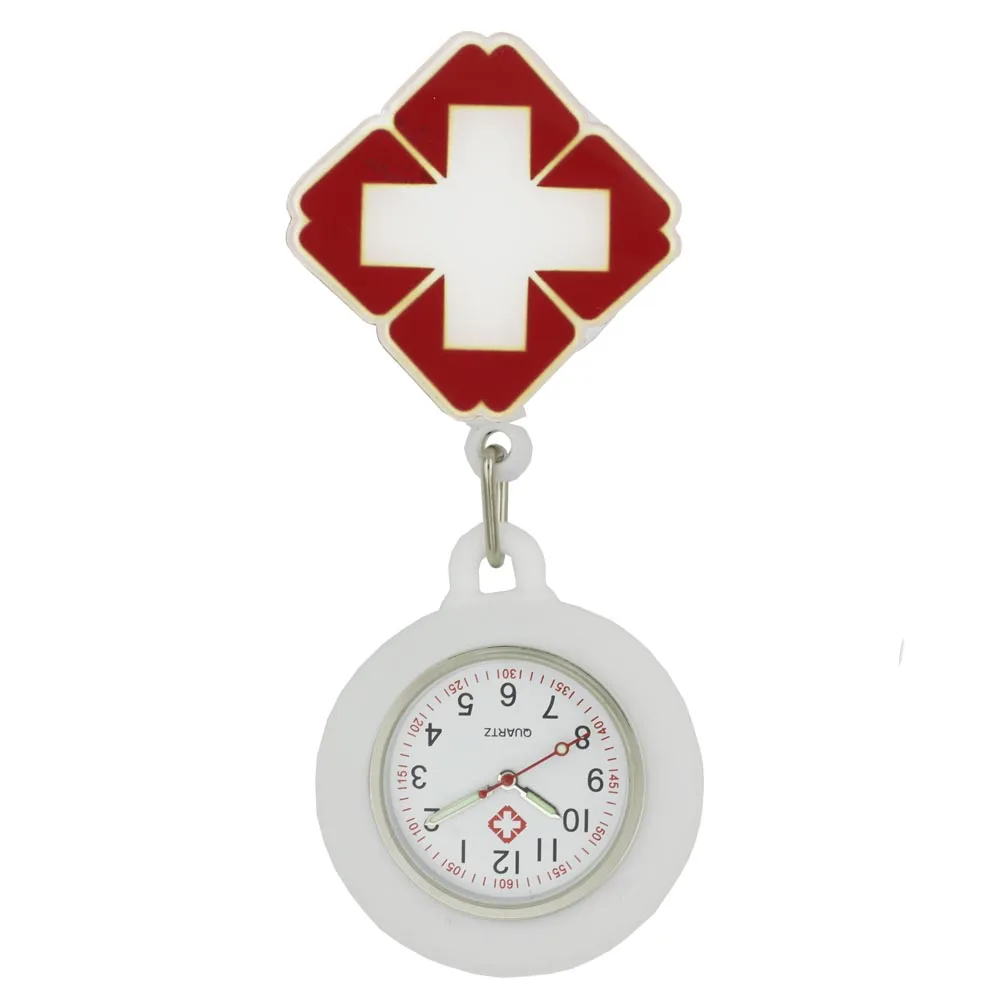 Cute Retractable Nurse Watch with Second Hand for Doctors And Nurses Clip-on Hanging Lapel Watch Cartoon Design Fob Pocket Watch enlarge