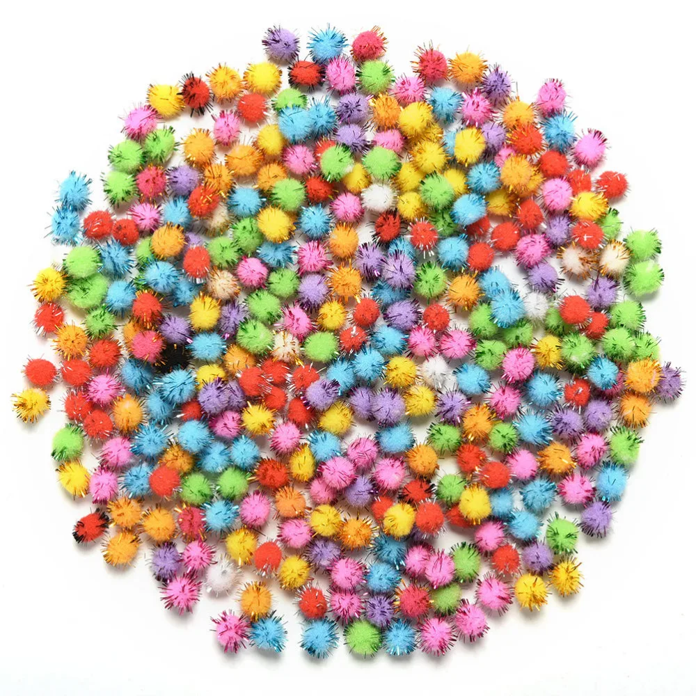

New Arrive Crafts Round Shaped Soft Fluffy Pompoms Mixed Color Soft Fluffy Pom