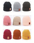 Вязаные шерстяные шапки для взрослых и детей однотонные теплые вязаные шапки для малышей универсальные модели для родителей и детей