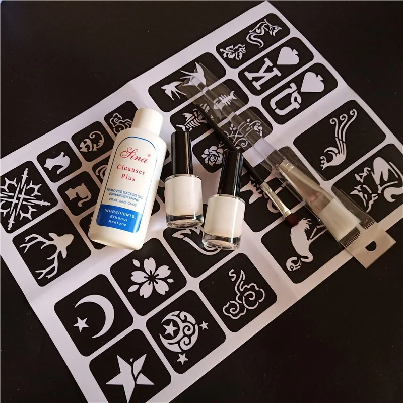 Набор для татуировок 24 цвета блестящие светящиеся водонепроницаемые рисования