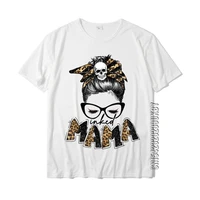 inked mama leopard messy bun funny tattooed mama mothers day t shirt cotton men tshirts normal t shirt special casual