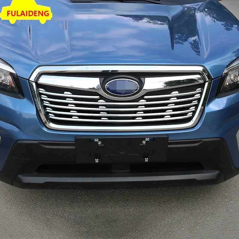 6pcs For Subaru Forester 2019-2021 ABS Chrome Car Front Bumper Mesh Grille Cover Trim Styling Accessories | Автомобили и