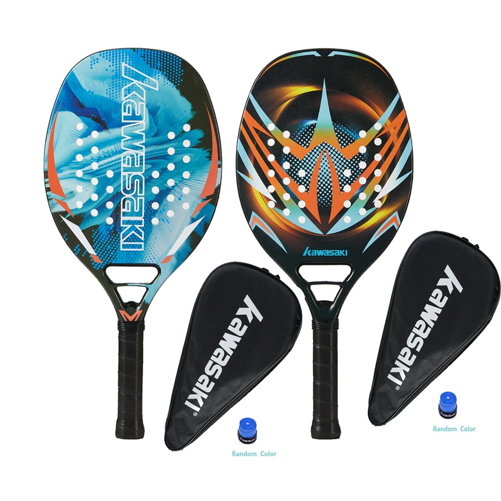 Kawasaki  Beach Tennis Racket Carbon and Glass Fiber Soft Face Tennis  Paddle  Racquet with Protective Bag Cover