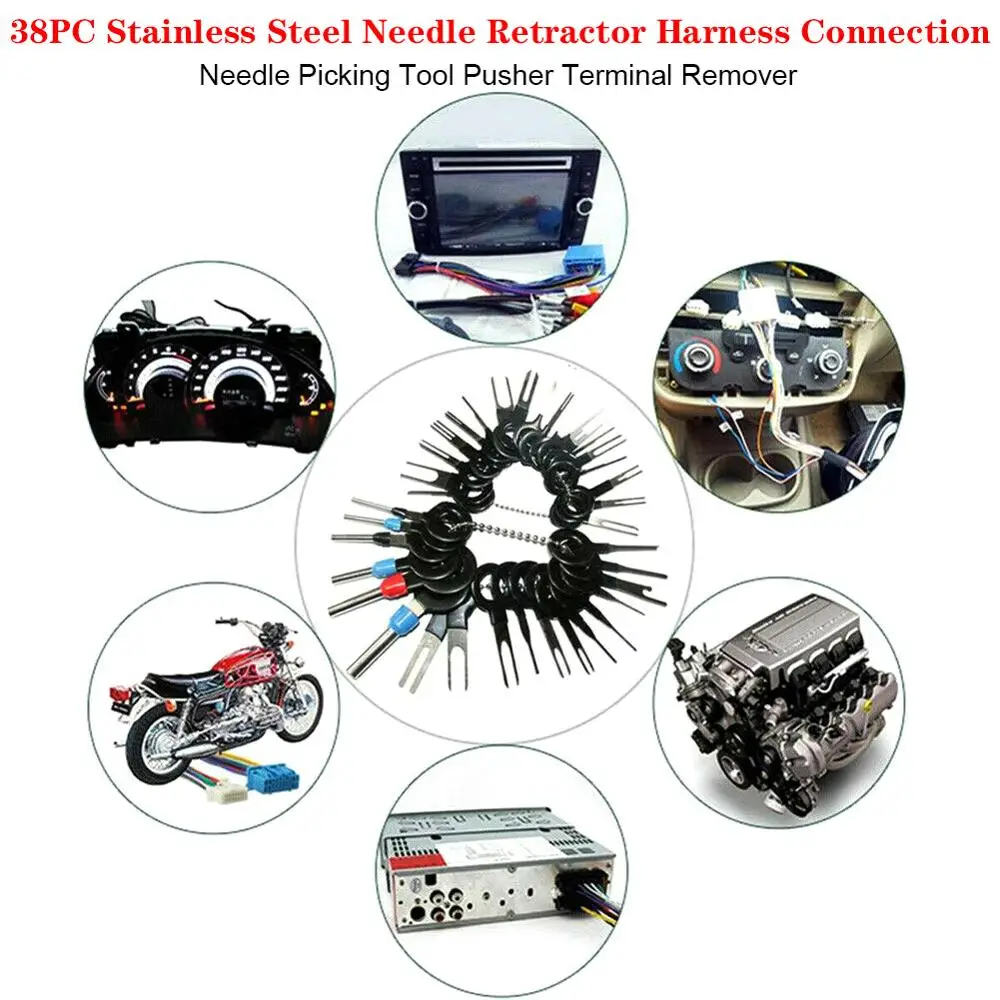

41PC Wire Terminal Removal Tool Car Electrical Wiring Crimp Connector Pin Kit Car audio repair navigation tail harness tool