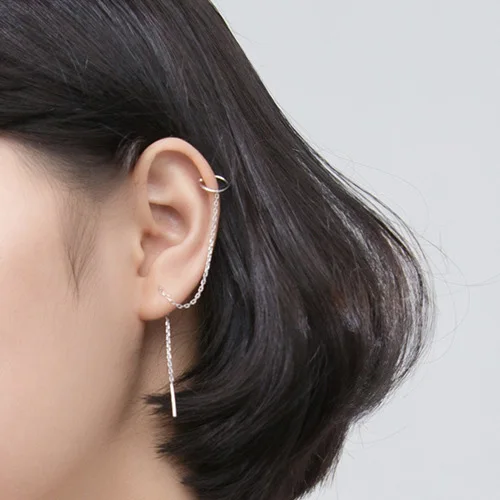 Серьги с кисточками Trusta, 925 пробы, серебряная свисающая связанная цепочка, серьги на клипсах, милые серьги для девушек, Женские Ювелирные изделия DS1563