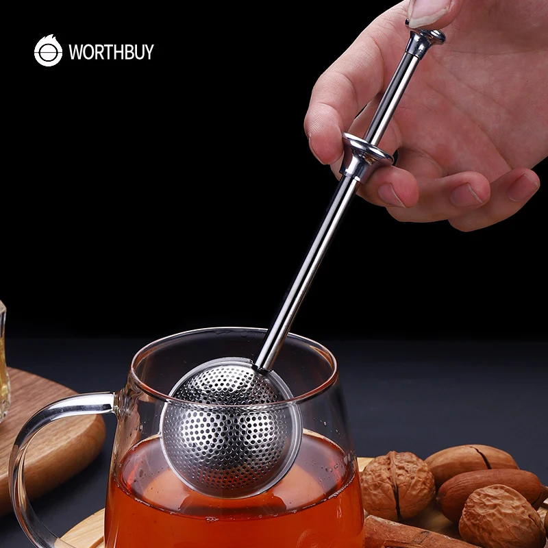 

WORTHBUY Adjustable Tea Infuser Stainless Stainless Steel Sphere Coffee Tea Strainer Coffee Herb Spice Filter Handle Tea Ball