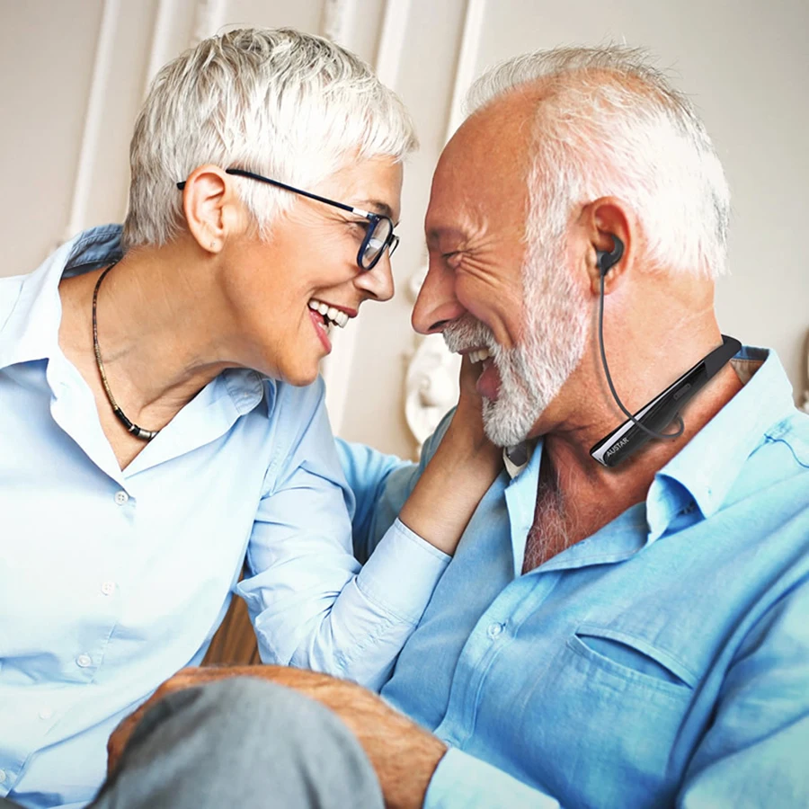 

Bluetooth-слуховые аппараты с шейным усилителем звука, наушники с функцией приема телефона, водонепроницаемые перезаряжаемые, с управлением че...