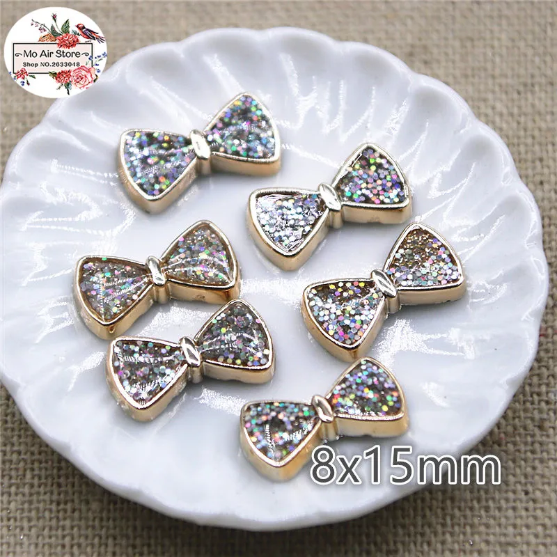 Пластиковые пуговицы с плоским основанием ab блестками в форме сердца/звезды/лука