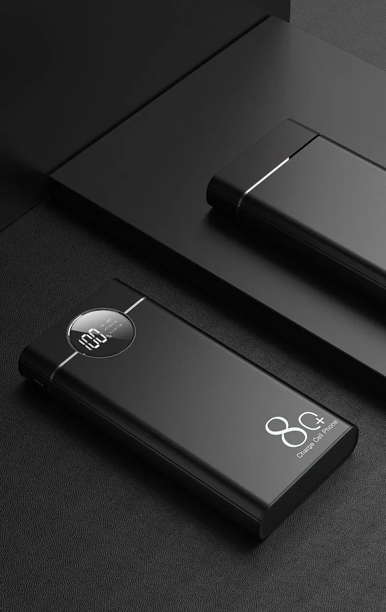 

Large-Capacity 20000mAh Power Bank for Sumsung IPhone Xiaomi Portable Phone Fast Charger Watch Digital Display Travel Charger