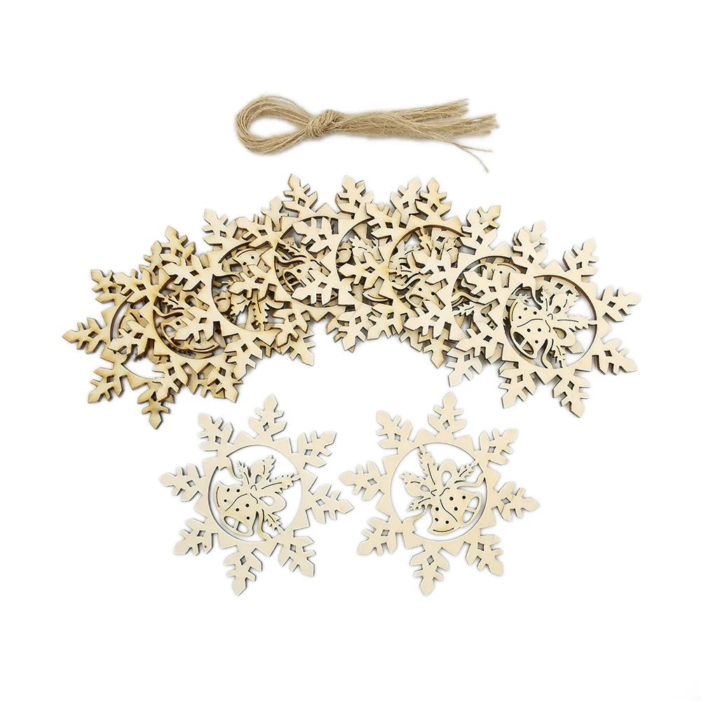 

10 шт. необработанные натуральные деревянные резаки «сделай сам», рождественские украшения, Резанные деревянные резаки, бирки, снежинка, выр...