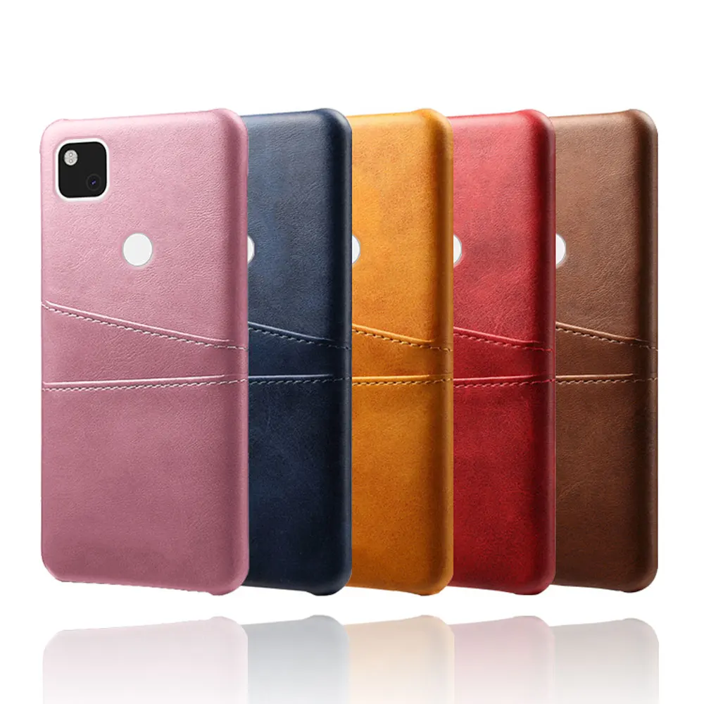 

For Goolgle Pixel 4A Case 5G 3 3A 3XL 4 4XL PU Leather Cover 2 Card Holders Untrathin Anti-fall Vegan Coque for Pixel 5 5xl case