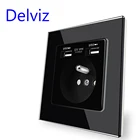 Настенная USB-розетка Delviz, 5 в 2100 мА, двойной безопасный usb-интерфейс для зарядки, закаленное стекло, 16 А, французская стандартная розетка
