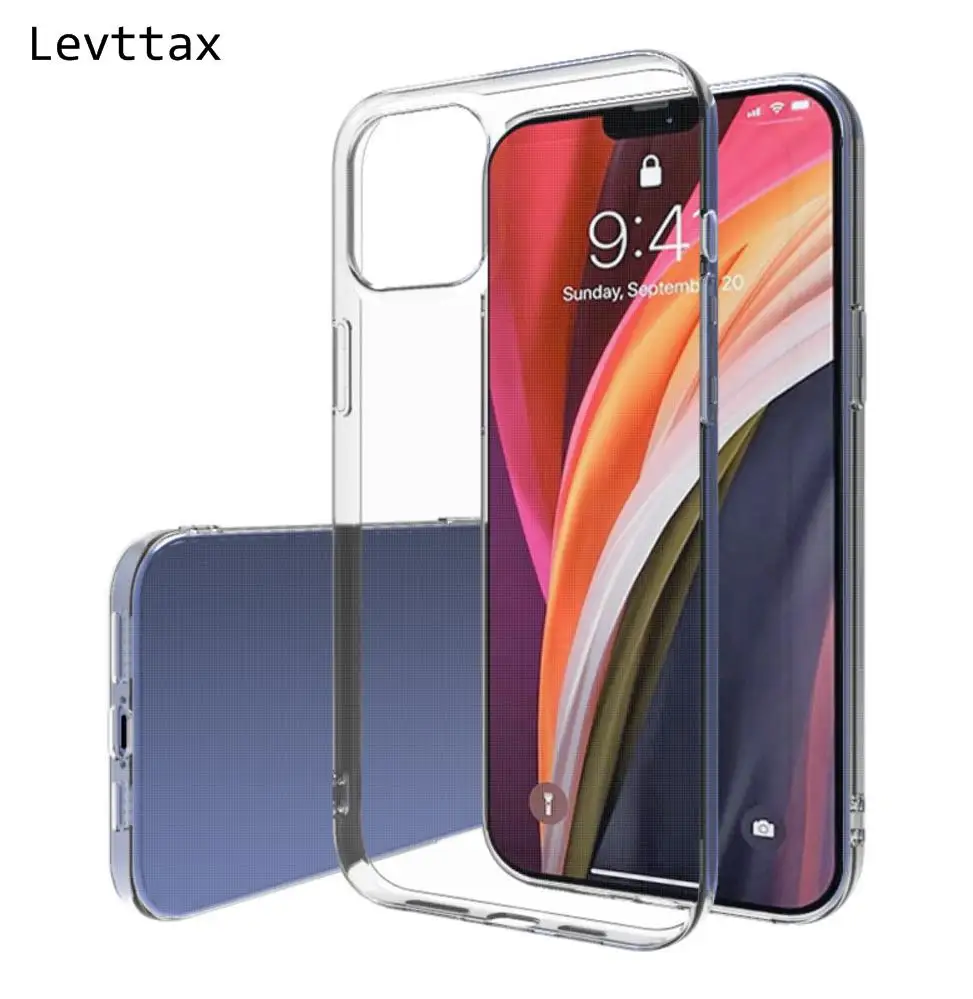 

2Pcs For iphone 12 mini Ultra-thin Transparent Soft TPU Case For iphone 12 11 Pro Max Slim Clear Cover For XS MAX XR 8 7 6 Plus