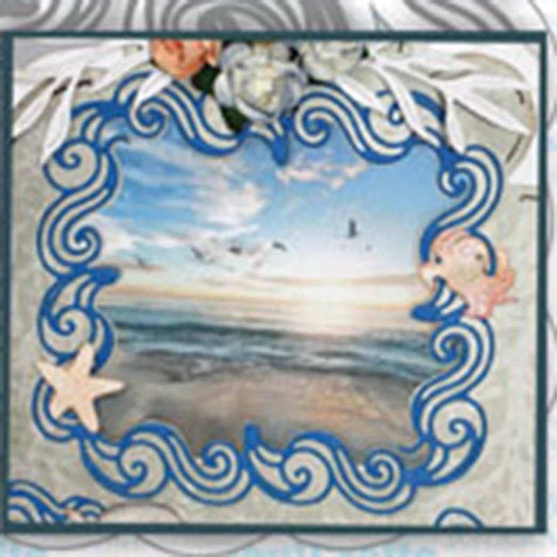 Металлический Трафаретный вырубной штамп квадратной формы с волнистыми гранями